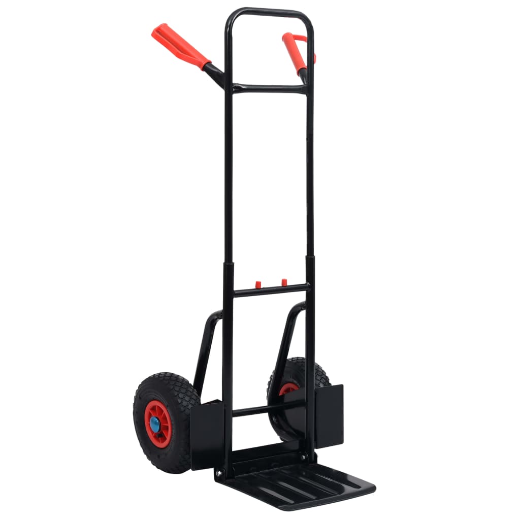 Teleskopický Ruční Vozík 200 Kg Černý A Červený