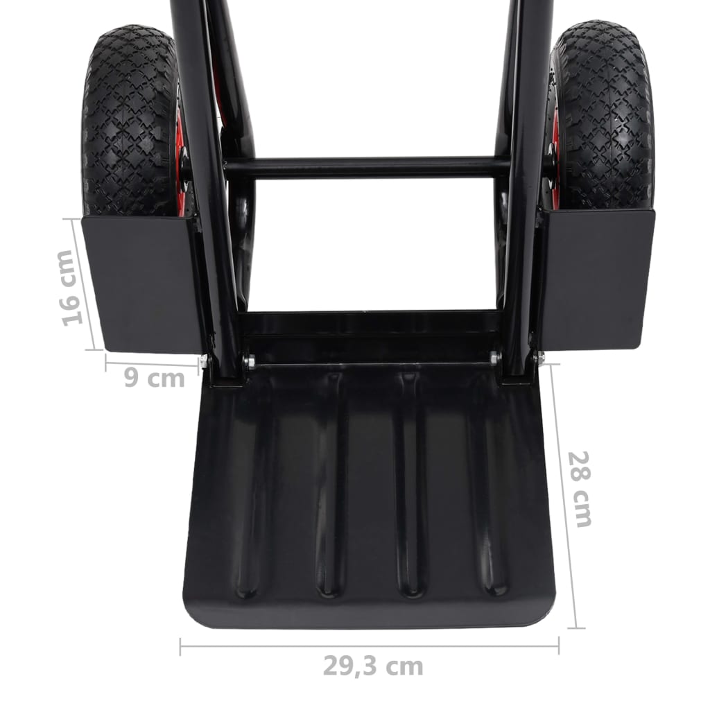 Teleskopický Ruční Vozík 200 Kg Černý A Červený