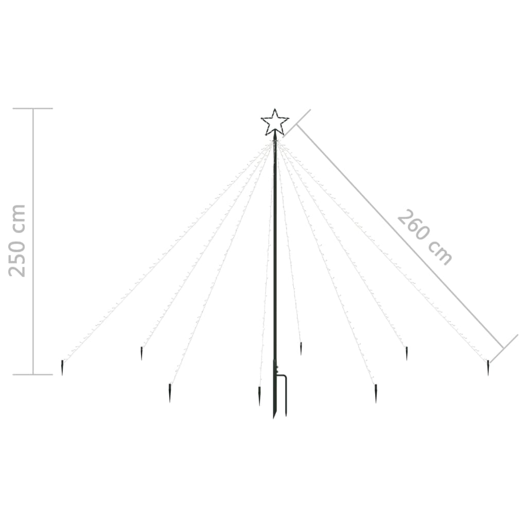 Led Vánoční Vodopád Světelný Strom Dovnitř I Ven 400 Led 2,5 M
