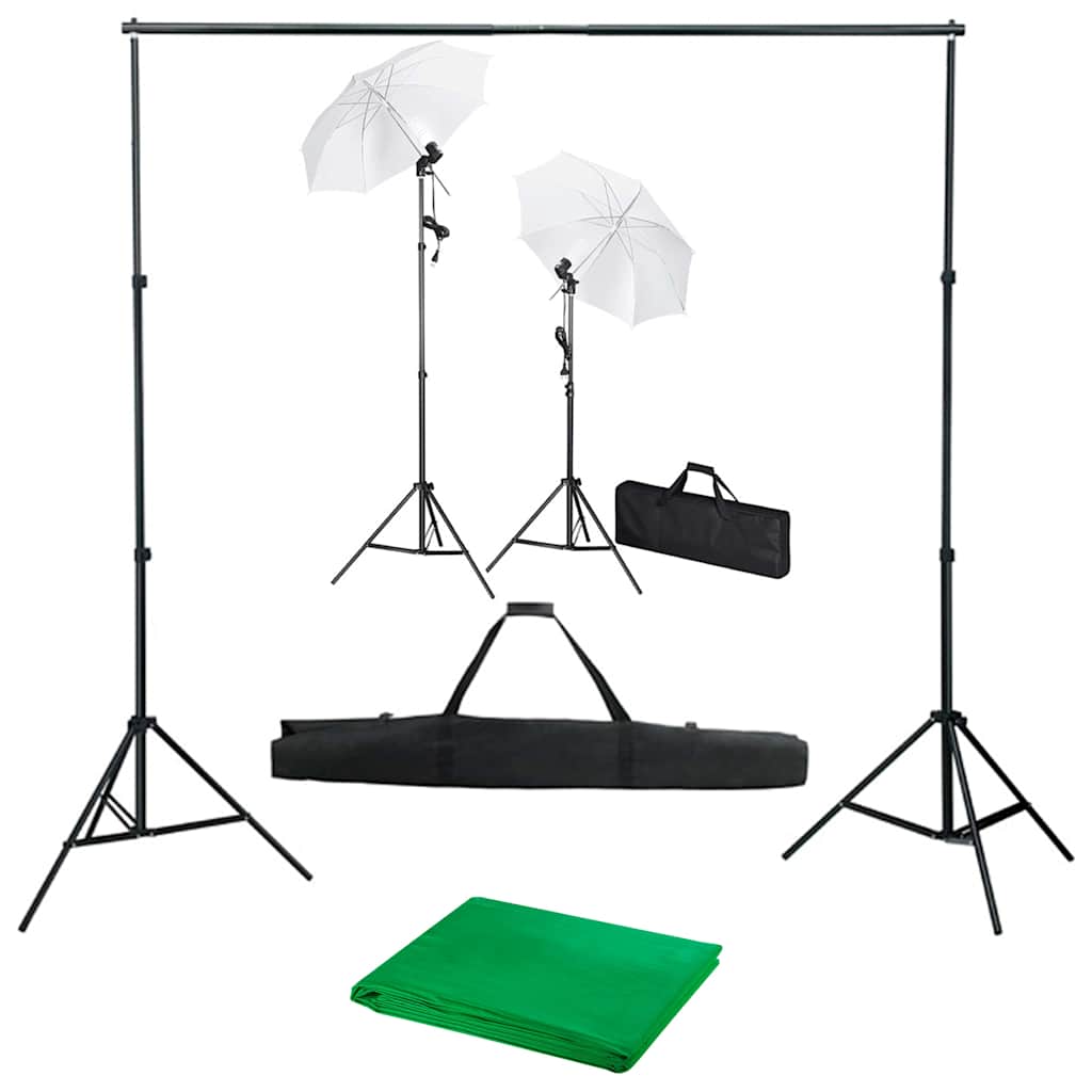 Foto Studio Set S Fotopozadím, Osvětlením A Deštníky