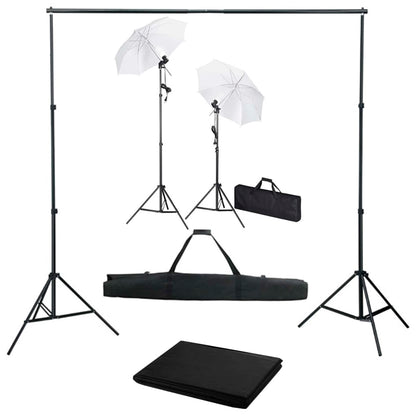 Foto Studio Set S Fotopozadím, Osvětlením A Deštníky