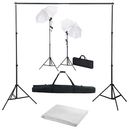 Foto Studio Set S Fotopozadím, Osvětlením A Deštníky