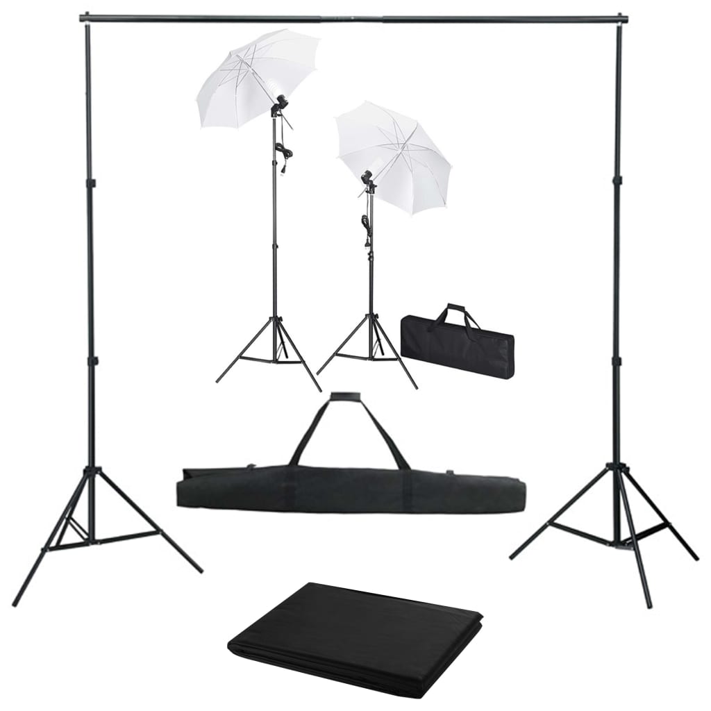 Foto Studio Set S Fotopozadím, Osvětlením A Deštníky