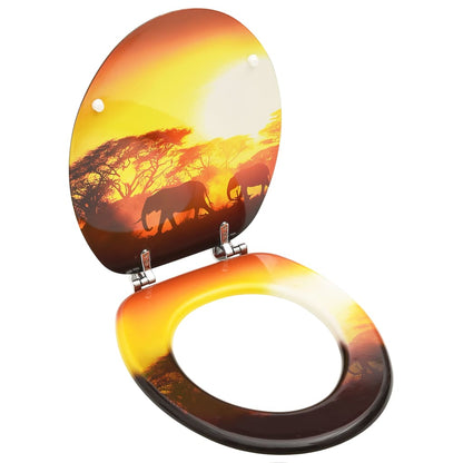 Wc Sedátko Mdf S Víkem Jednoduchý Design Hnědé