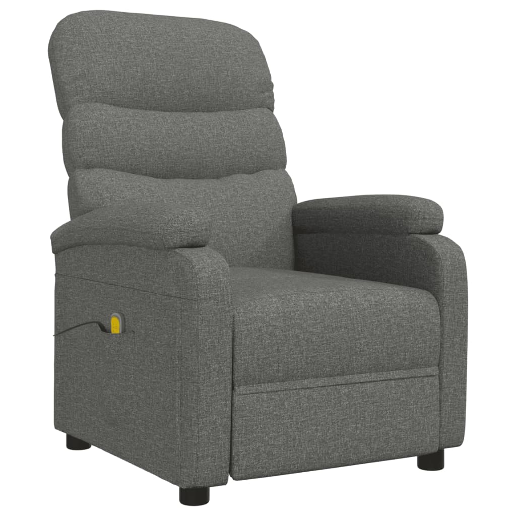 Masážní Křeslo Tmavě Šedé Textil