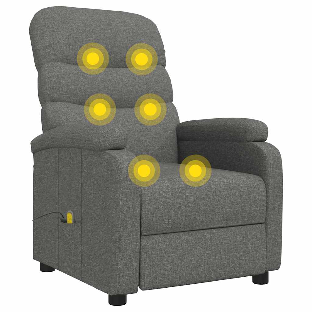 Masážní Křeslo Tmavě Šedé Textil