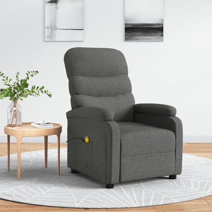Masážní Křeslo Tmavě Šedé Textil