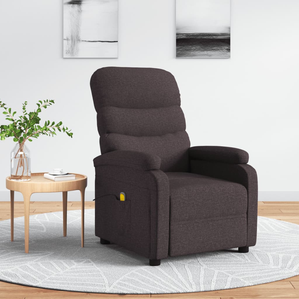 Masážní Křeslo Tmavě Šedé Textil