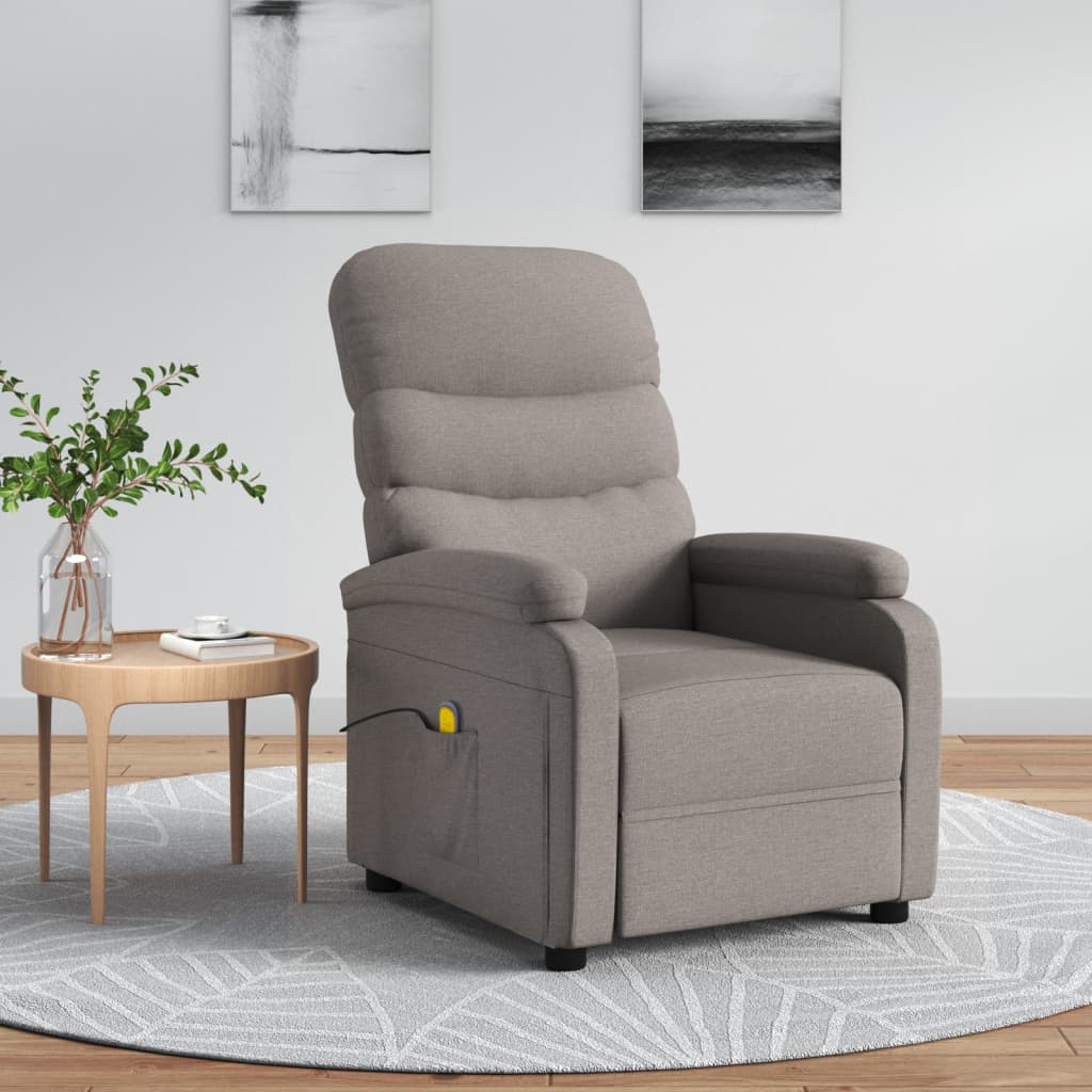 Masážní Křeslo Tmavě Šedé Textil