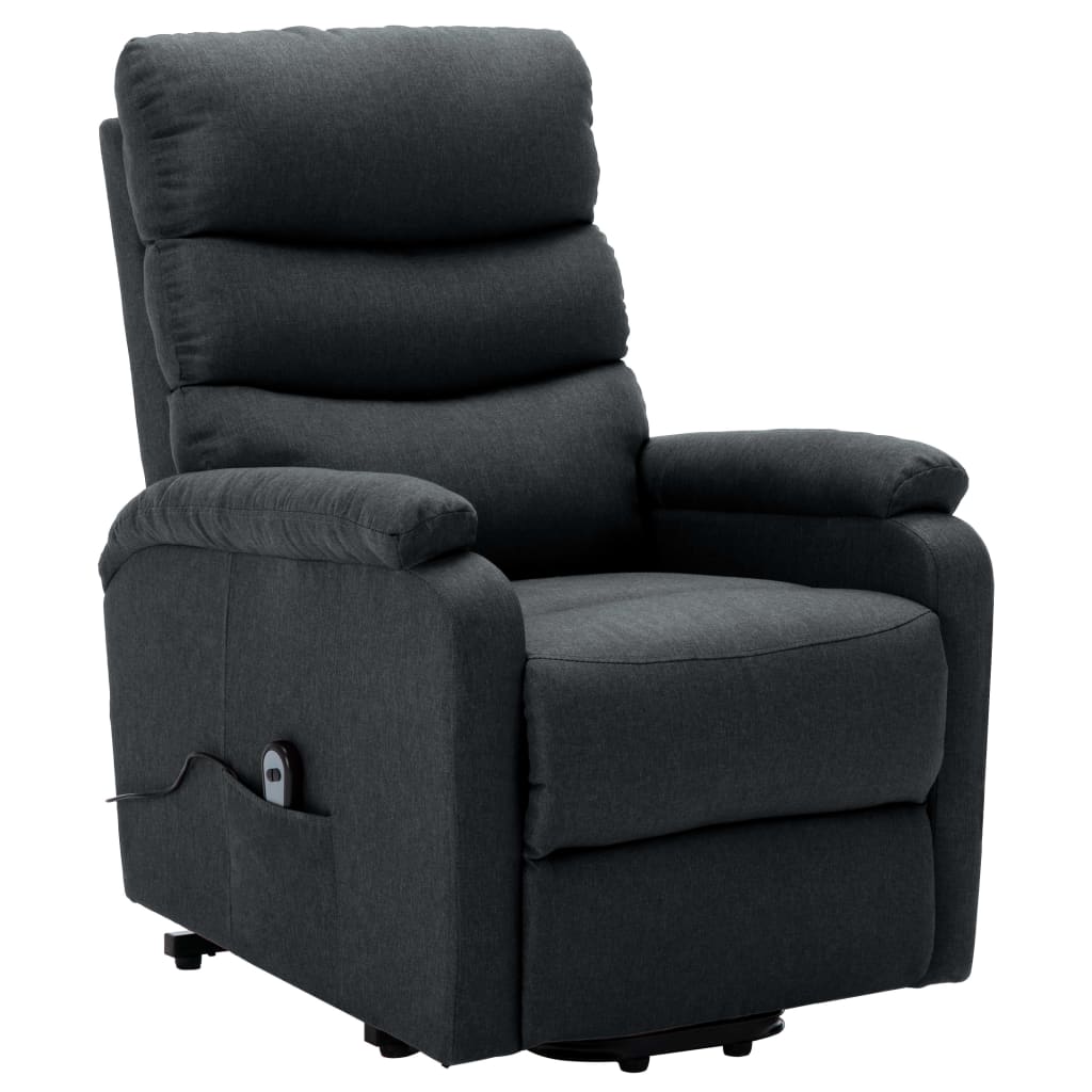 Zvedací Křeslo Tmavě Šedé Textil