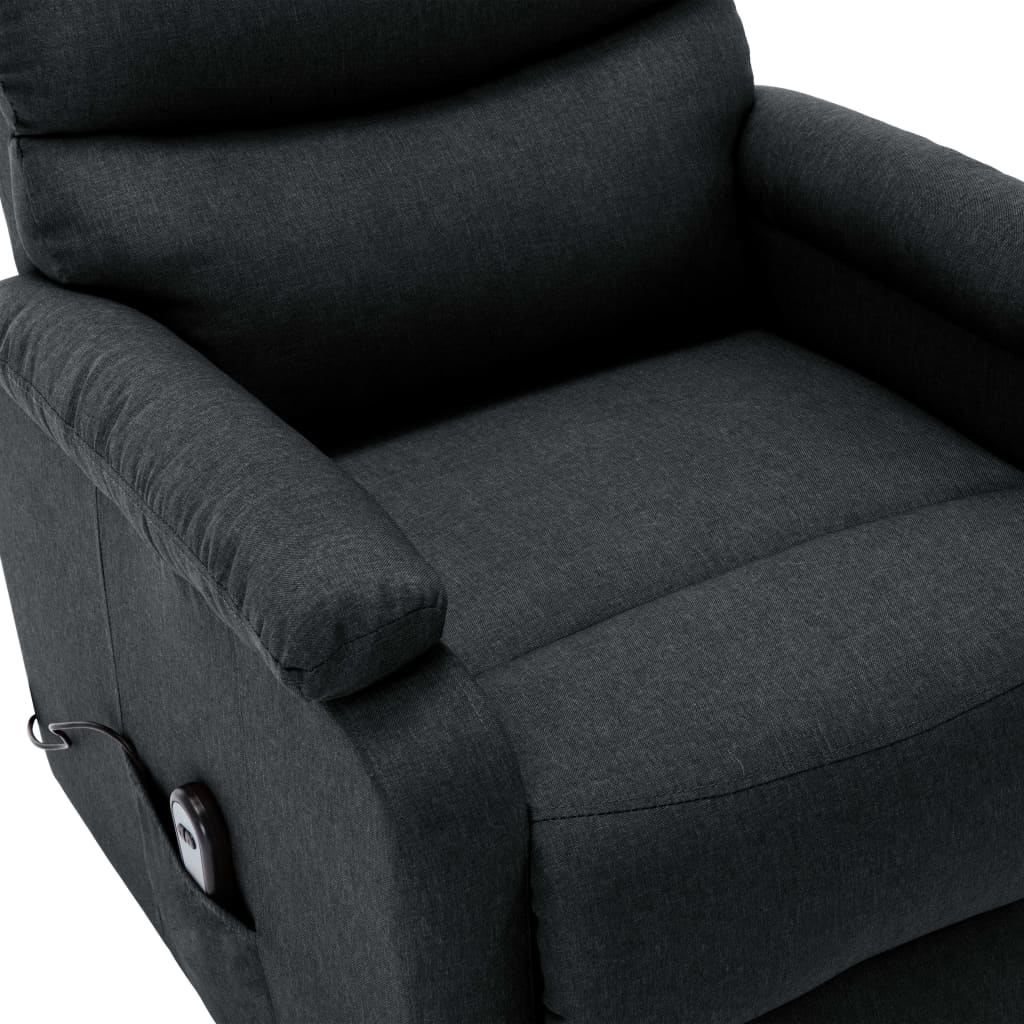 Zvedací Křeslo Tmavě Šedé Textil