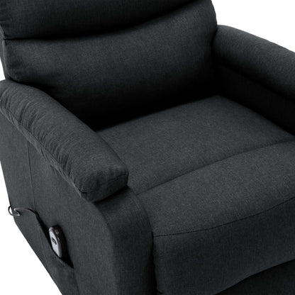 Zvedací Křeslo Tmavě Šedé Textil
