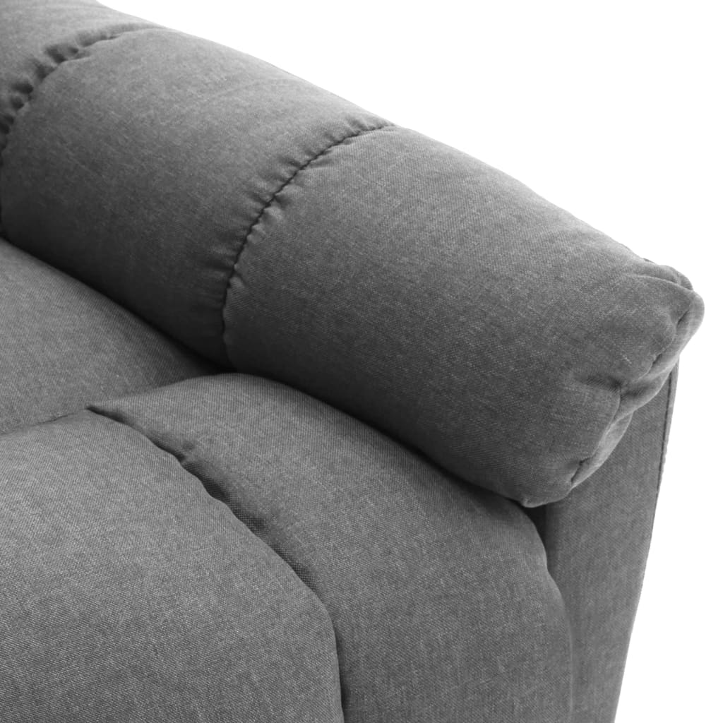 Masážní Polohovací Křeslo Světle Šedé Textil