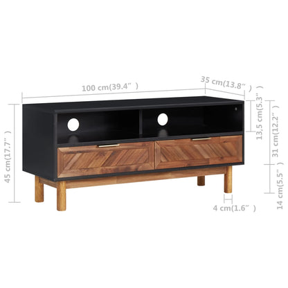 Tv Stolek 100 X 35 X 45 Cm Masivní Akáciové Dřevo A Mdf