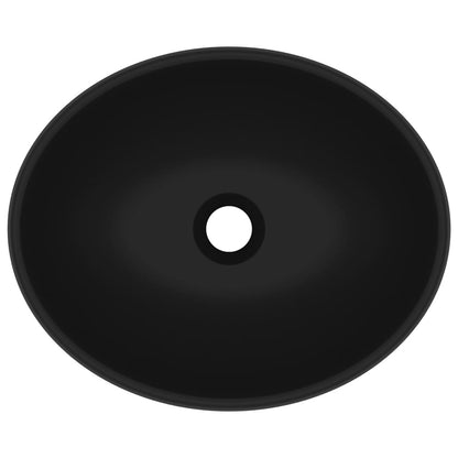 Luxusní Umyvadlo Oválné Matné Černé 40 X 33 Cm Keramické