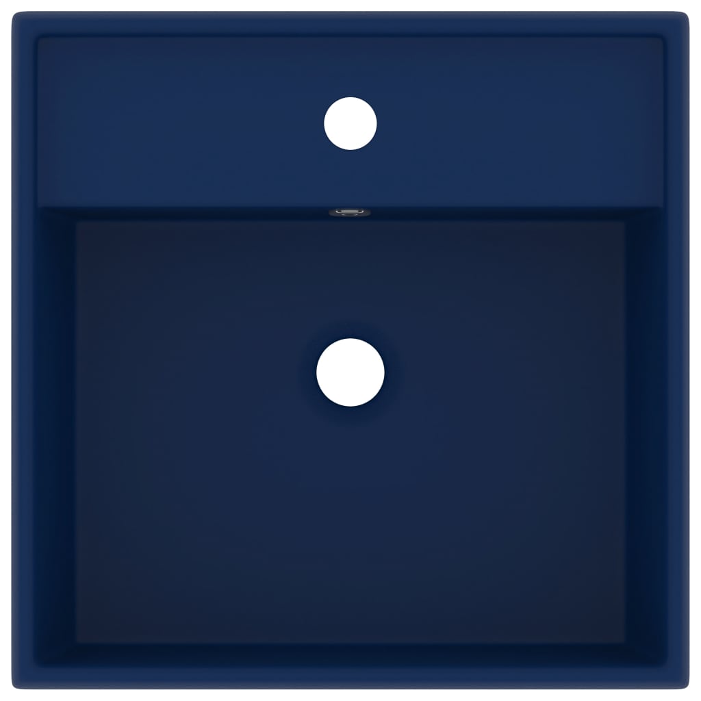 Luxusní Umyvadlo Přepad Čtvercové Matné Tmavě Modré 41X41 Cm