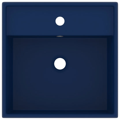 Luxusní Umyvadlo Přepad Čtvercové Matné Tmavě Modré 41X41 Cm