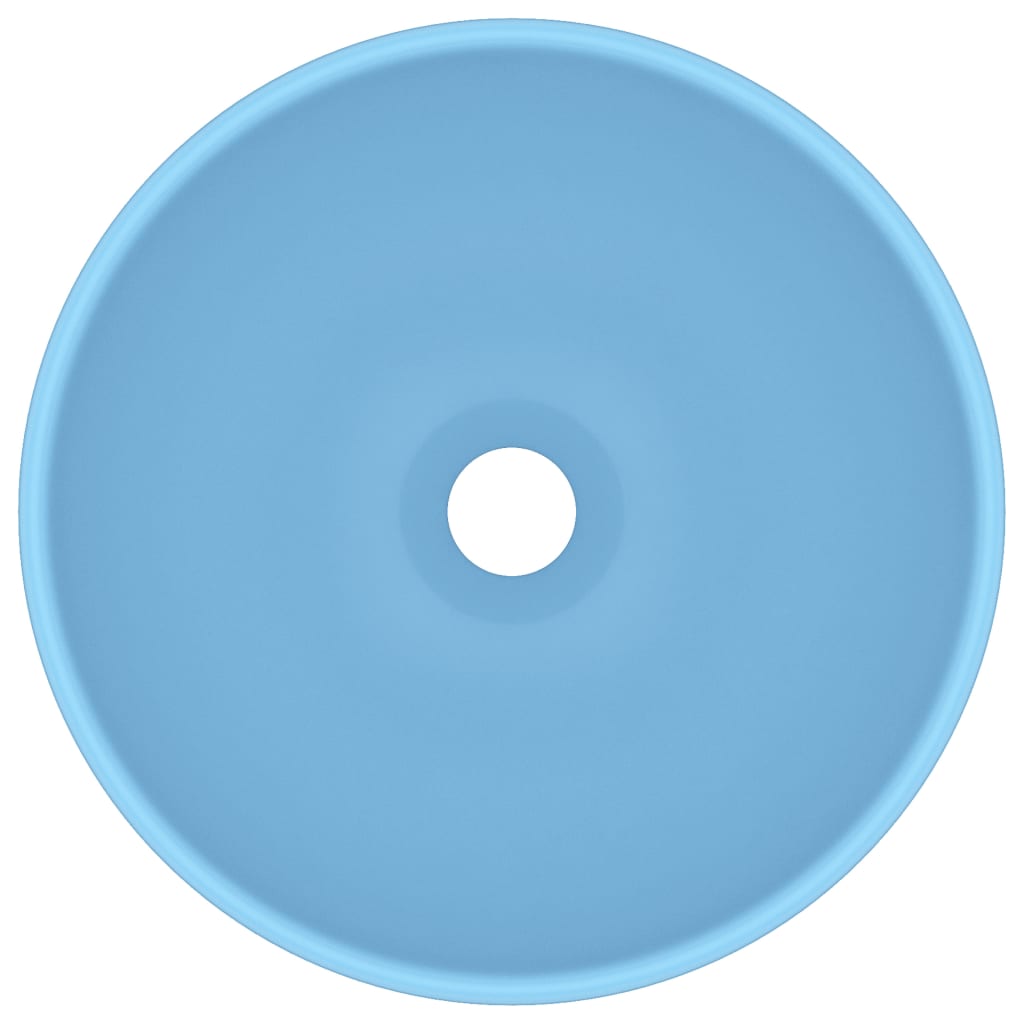 Luxusní Umyvadlo Kulaté Matné Světle Modré 32,5X14 Cm Keramické