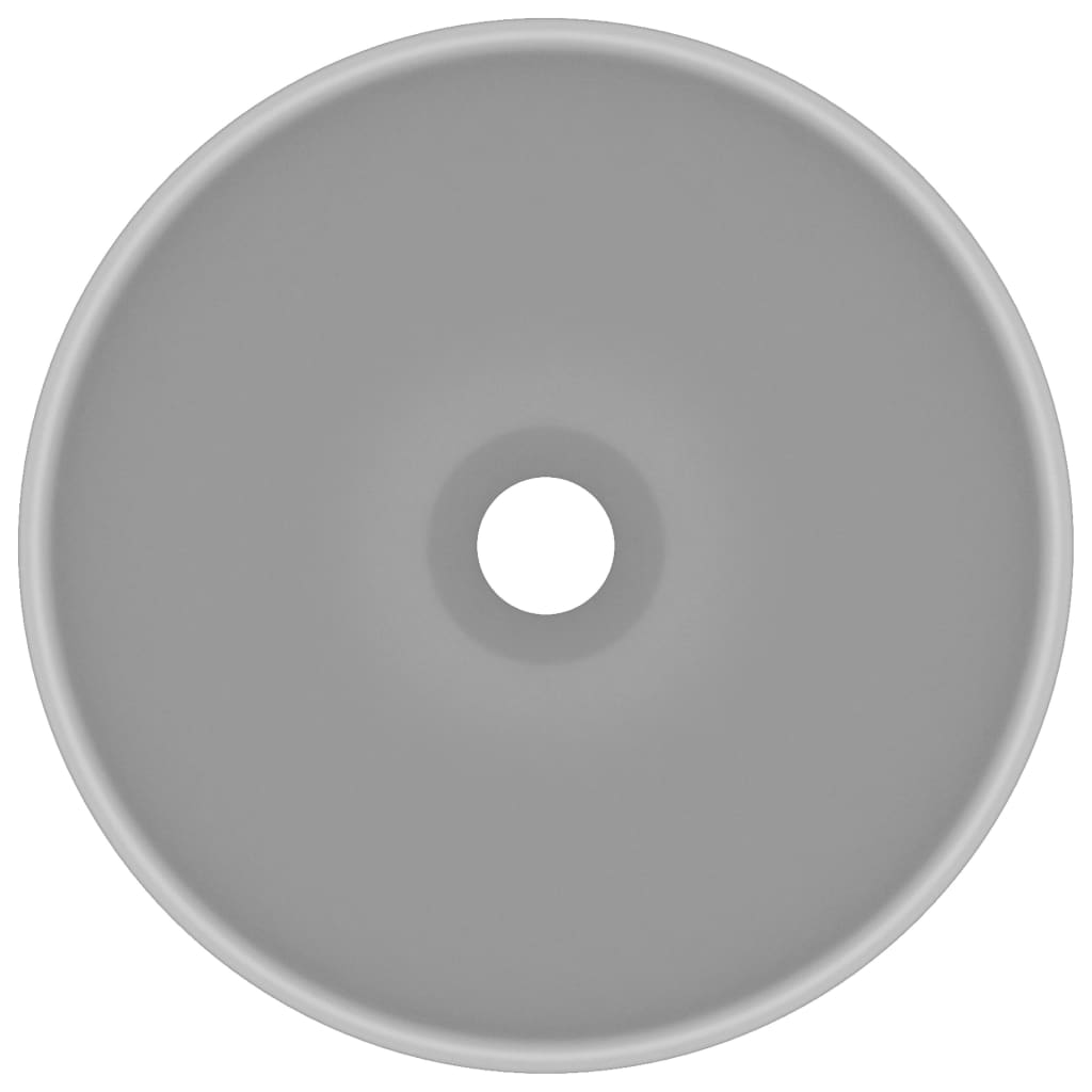 Luxusní Umyvadlo Kulaté Matné Světle Šedé 32,5X14 Cm Keramické