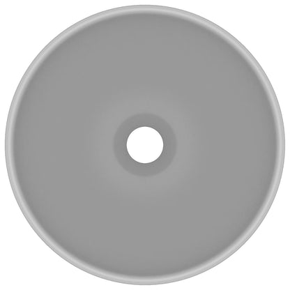 Luxusní Umyvadlo Kulaté Matné Světle Šedé 32,5X14 Cm Keramické