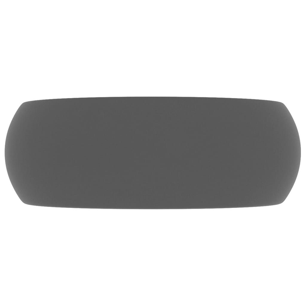 Luxusní Umyvadlo Kulaté Matné Tmavě Šedé 40 X 15 Cm Keramické