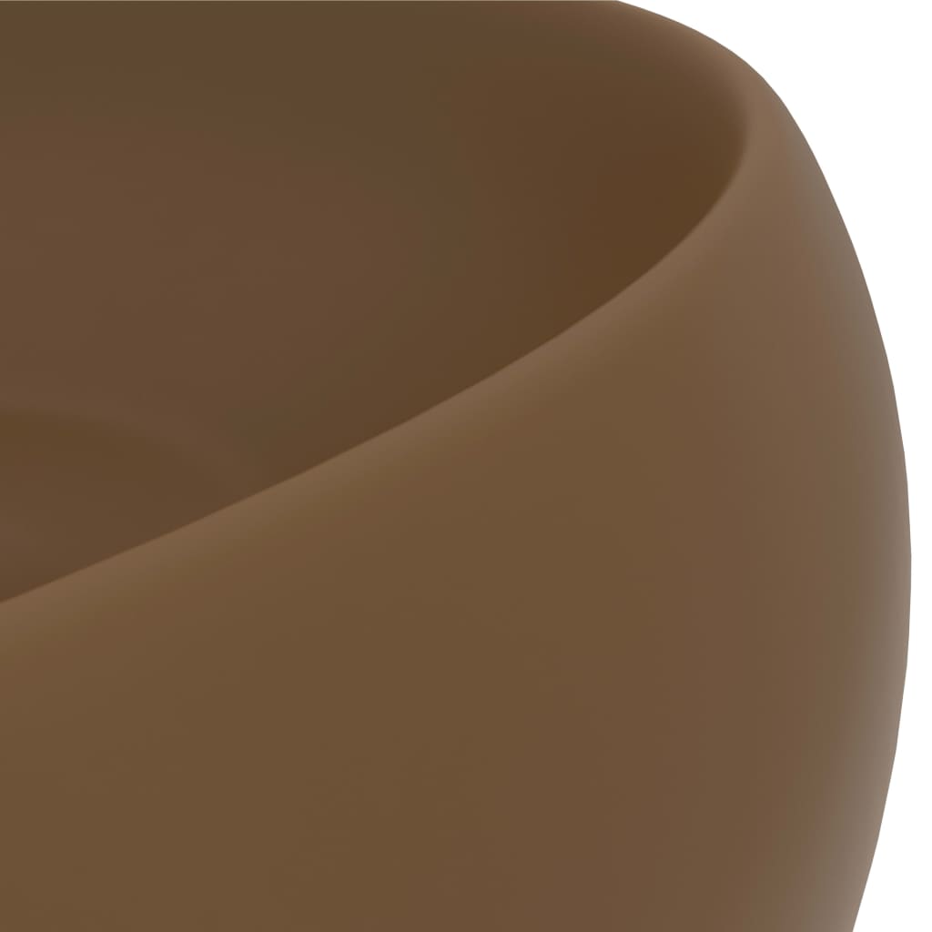 Luxusní Umyvadlo Kulaté Matné Krémové 40 X 15 Cm Keramické