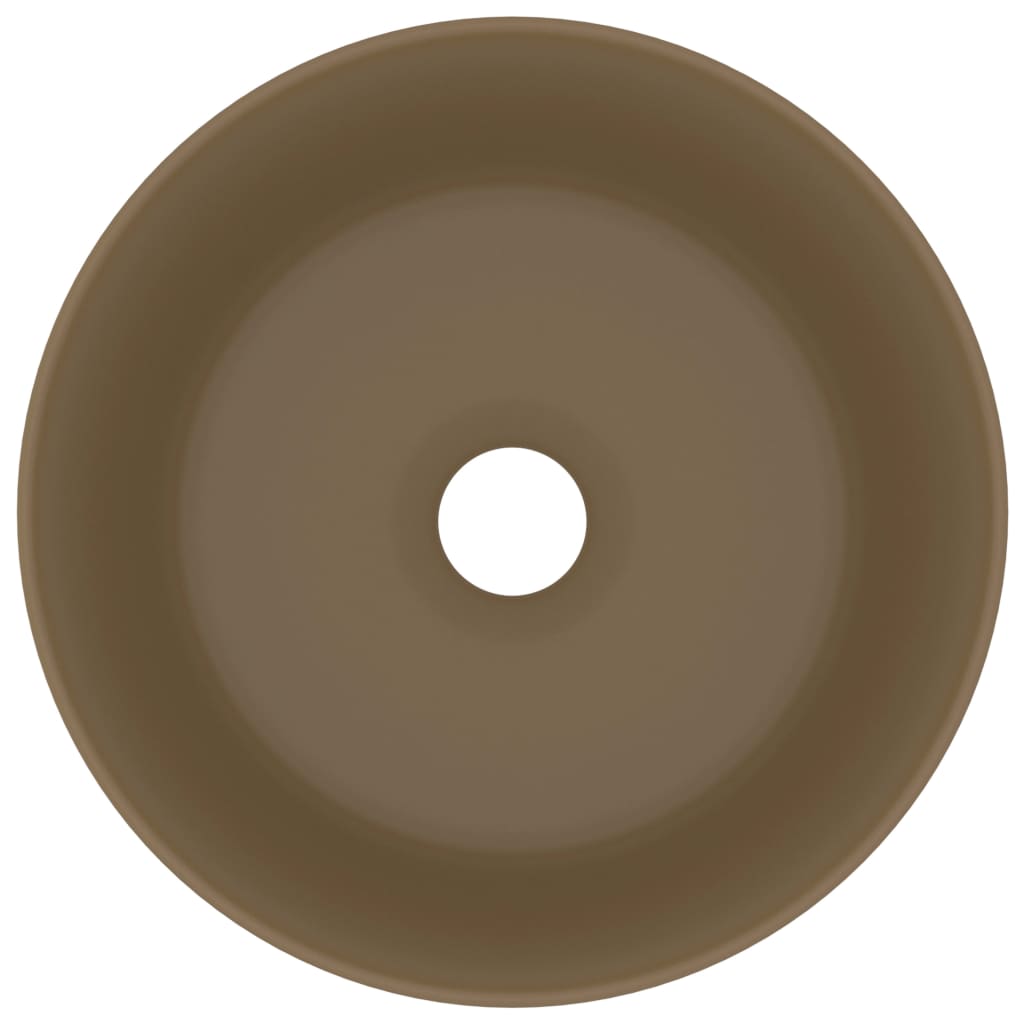 Luxusní Umyvadlo Kulaté Matné Krémové 40 X 15 Cm Keramické