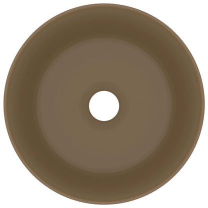 Luxusní Umyvadlo Kulaté Matné Krémové 40 X 15 Cm Keramické