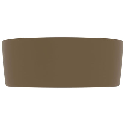 Luxusní Umyvadlo Kulaté Matné Krémové 40 X 15 Cm Keramické