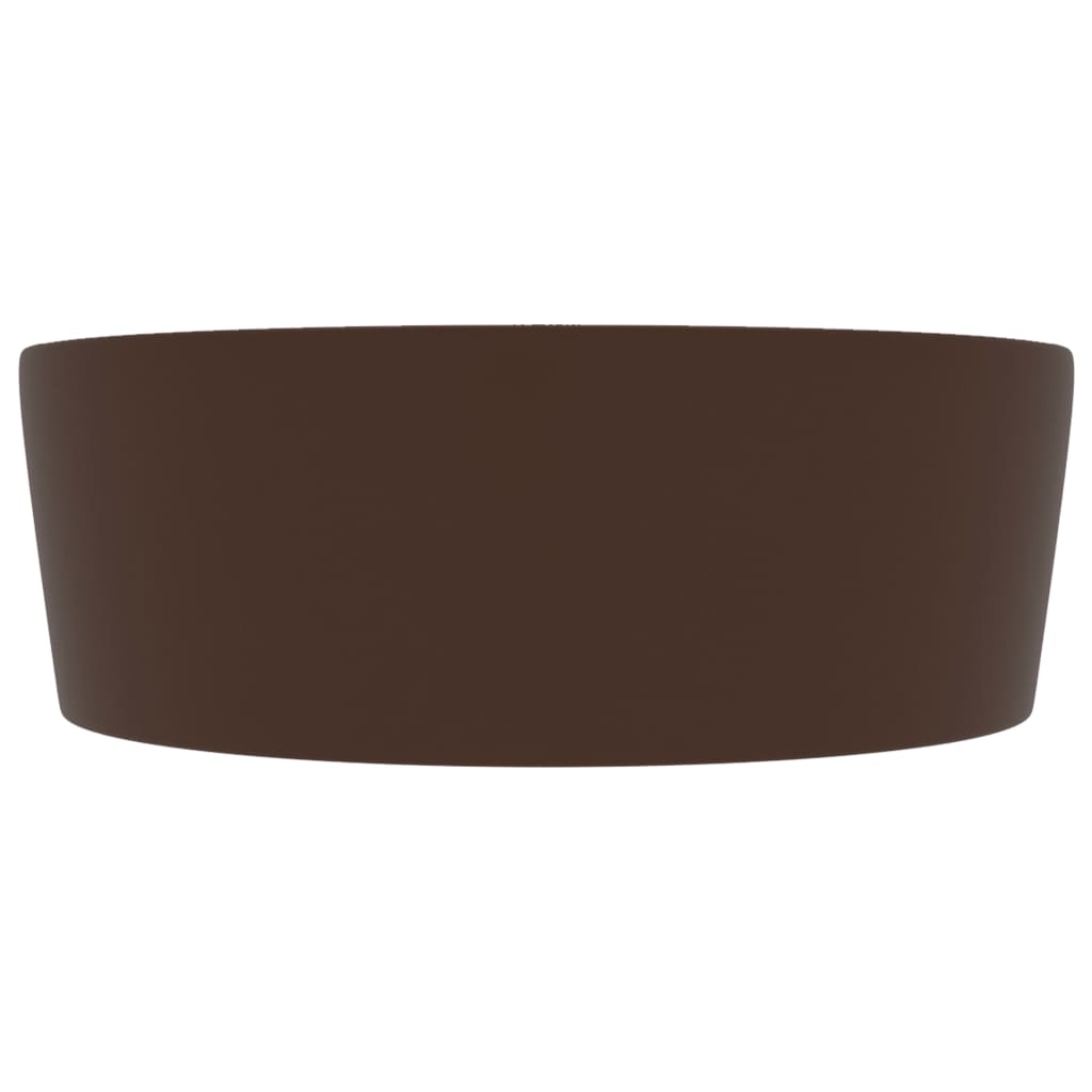 Luxusní Umyvadlo Přepad Matné Tmavě Hnědé 36 X 13 Cm Keramické