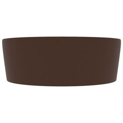 Luxusní Umyvadlo Přepad Matné Tmavě Hnědé 36 X 13 Cm Keramické