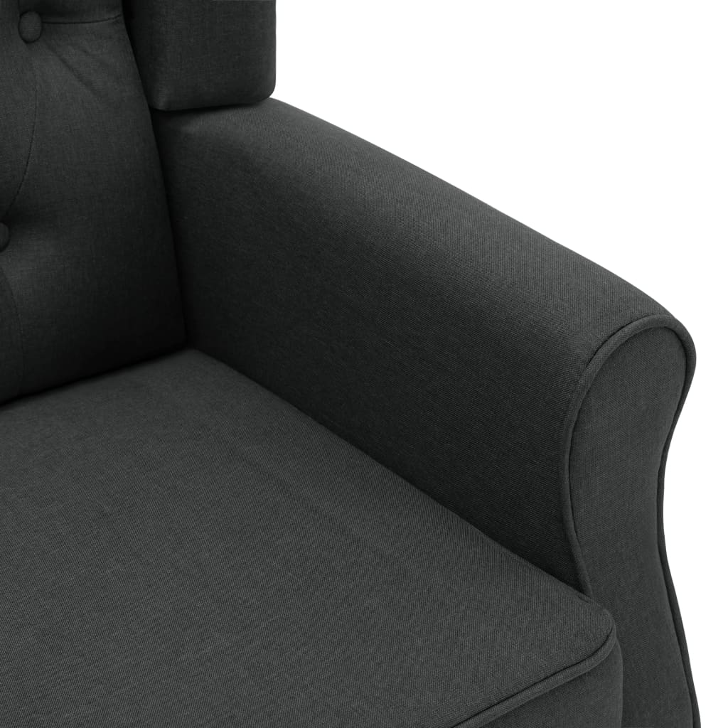 Křeslo S Podnožkou Tmavě Šedé Textil