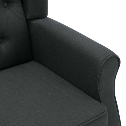Masážní Křeslo S Podnožkou Tmavě Šedé Textil