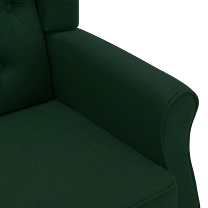 Masážní Křeslo S Podnožkou Tmavě Zelené Textil