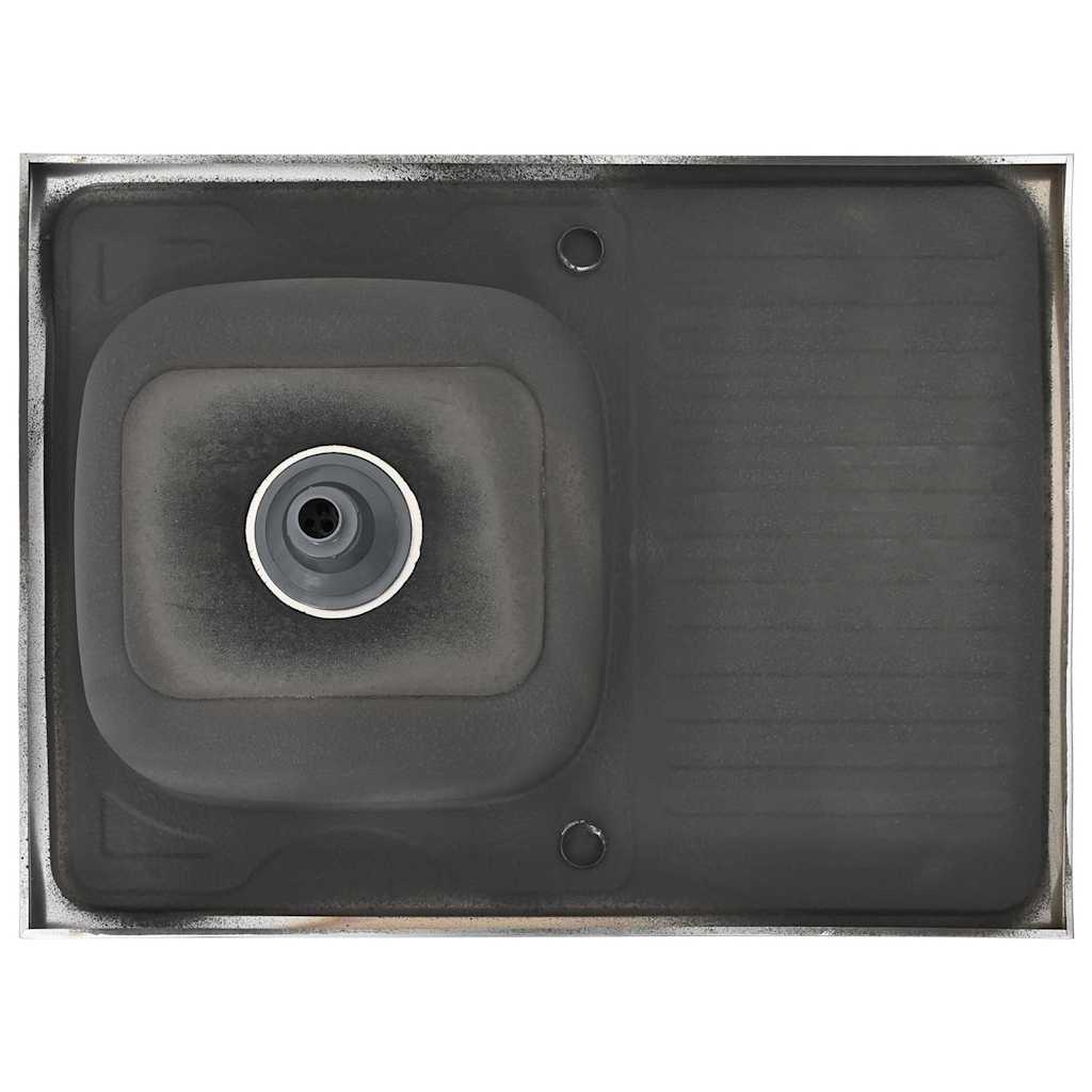 Kuchyňský Dřez S Odtokem Stříbrný Nerezová Ocel