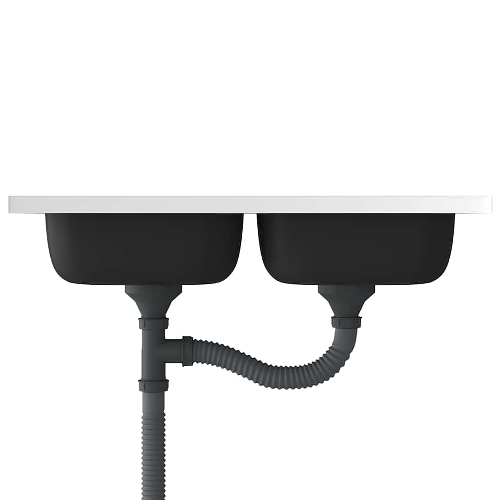 Kuchyňský Dvojitý Dřez Stříbrný Nerezová Ocel