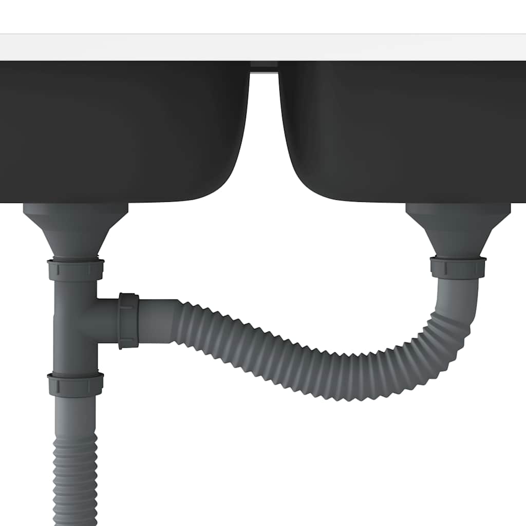 Kuchyňský Dvojitý Dřez Stříbrný Nerezová Ocel