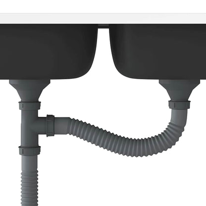 Kuchyňský Dvojitý Dřez Stříbrný Nerezová Ocel