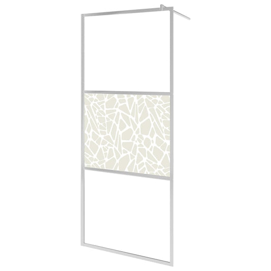 Zástěna Do Průchozí Sprchy Esg Sklo Design S Kameny 140X195 Cm
