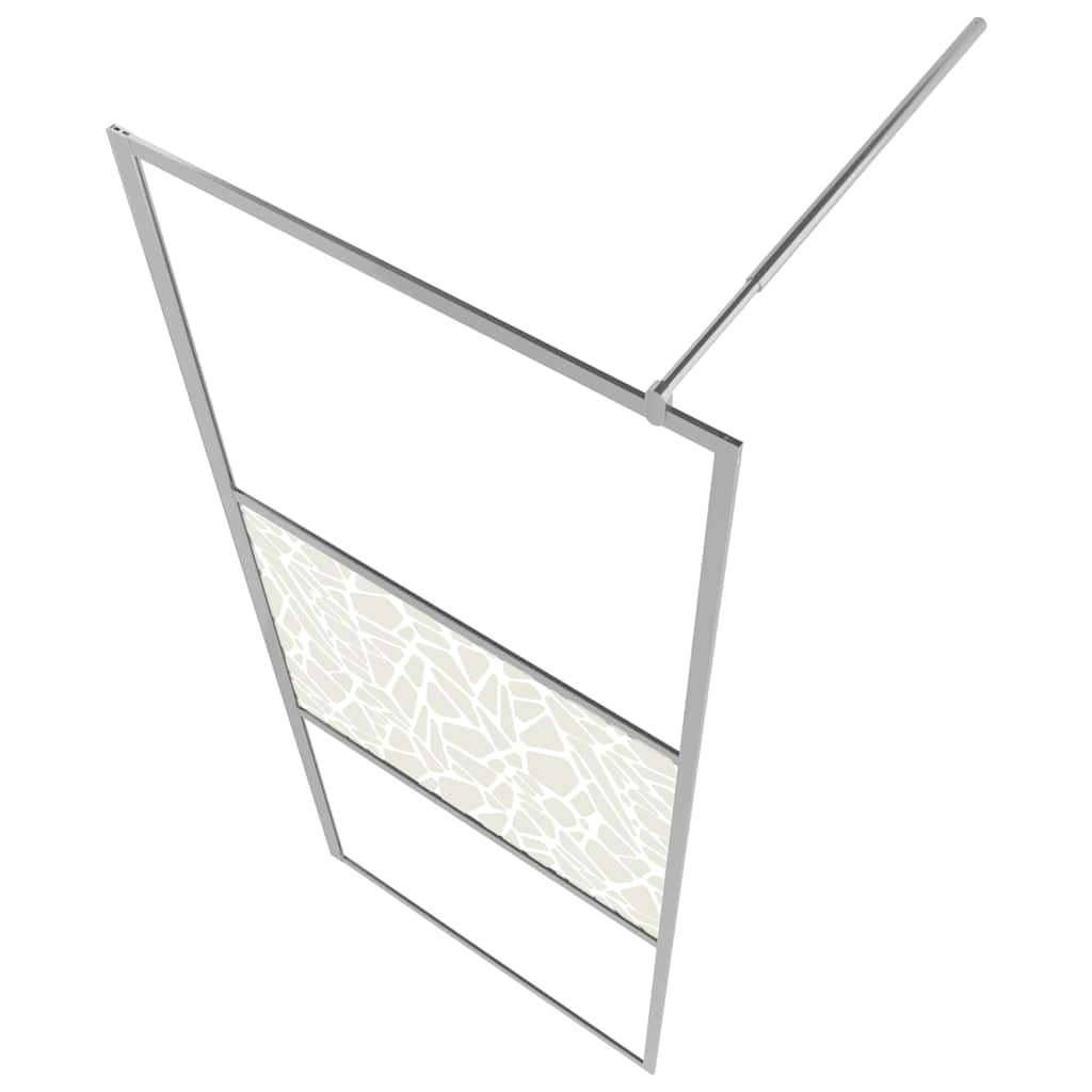 Zástěna Do Průchozí Sprchy Esg Sklo Design S Kameny 140X195 Cm