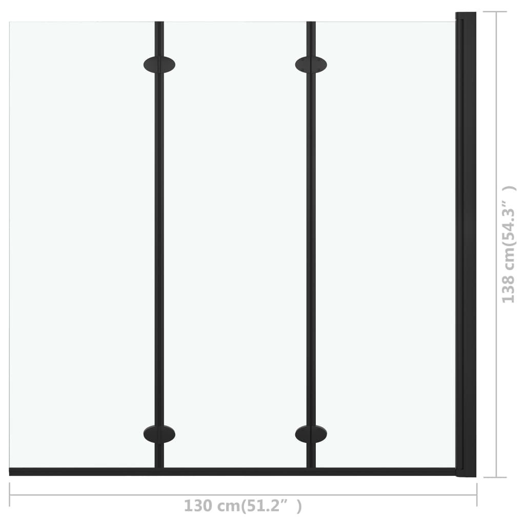 Skládací Sprchový Kout Se 3 Panely Esg 130 X 138 Cm Černý