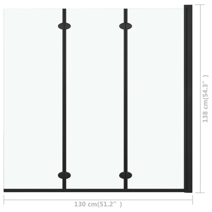 Skládací Sprchový Kout Se 3 Panely Esg 130 X 138 Cm Černý