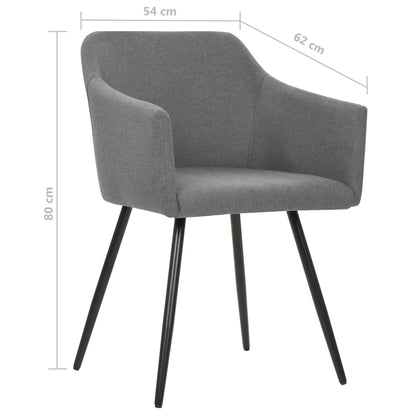 Jídelní Židle 2 Ks Světle Šedé Textil
