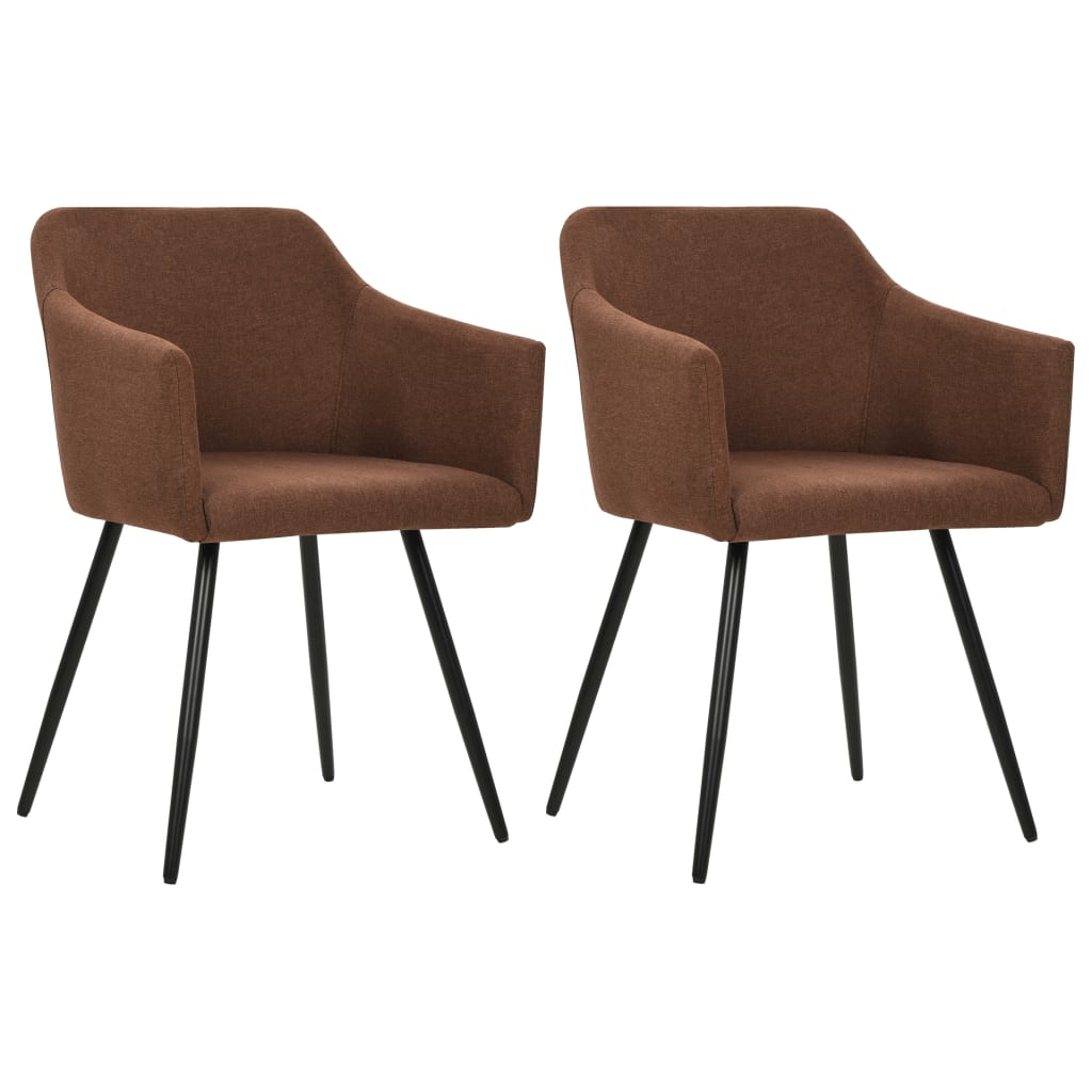 Jídelní Židle 2 Ks Hnědé Textil