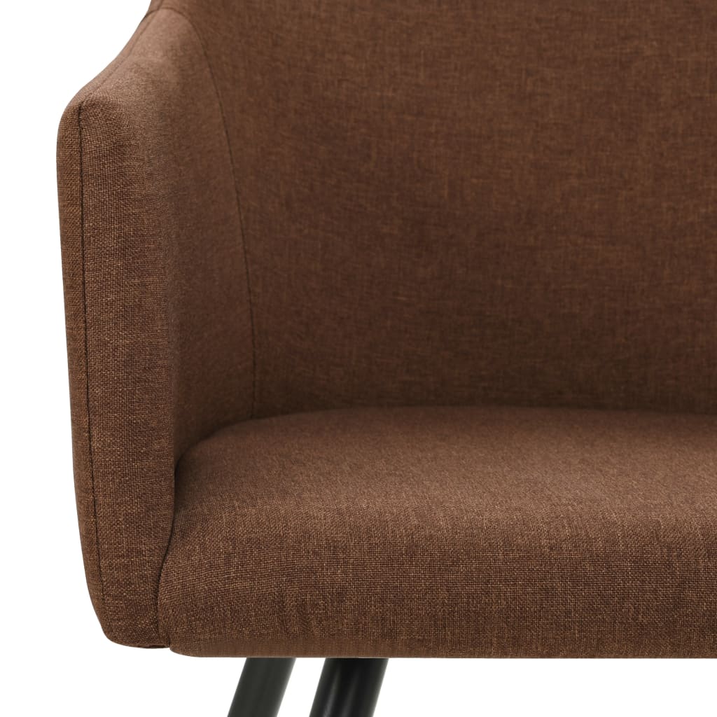 Jídelní Židle 2 Ks Hnědé Textil