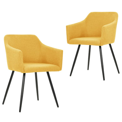 Jídelní Židle 2 Ks Žluté Textil