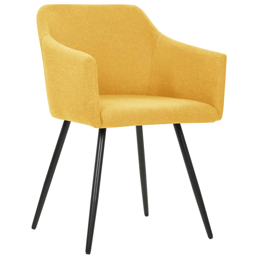 Jídelní Židle 2 Ks Žluté Textil