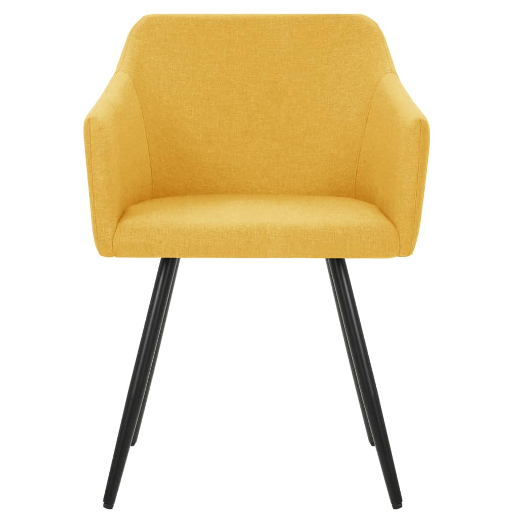 Jídelní Židle 2 Ks Žluté Textil