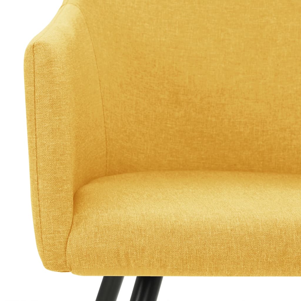Jídelní Židle 2 Ks Žluté Textil