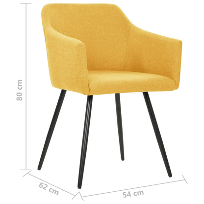 Jídelní Židle 2 Ks Žluté Textil